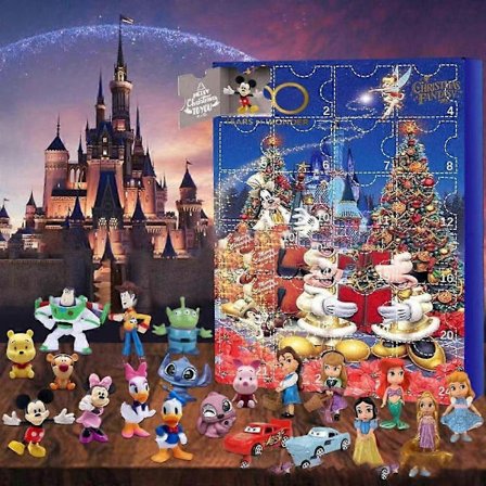 Disney Stitch & Mickey Mouse 24-dages Julekalender med Håndlavede Blind Box Dukker