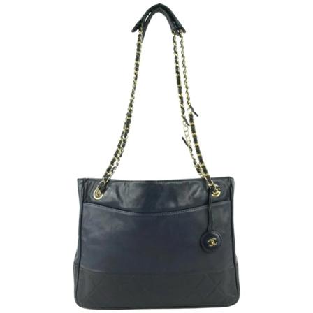 Chanel Vintage, Pre-owned Leather chanel-bags Blauw, Dames, Maat:ONE Size