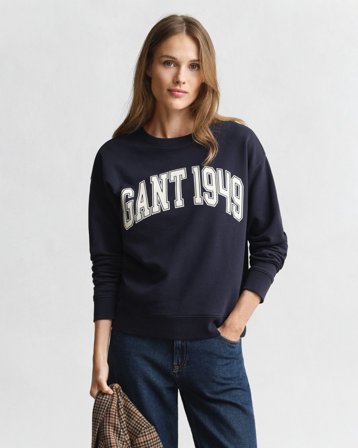 GANT Damen Graphic Rundhals-Sweatshirt (XXL) Marineblau