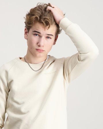 Peak Performance Jr Original Small Logo Crew Beige Pulls Garçon - Kids Brand Store