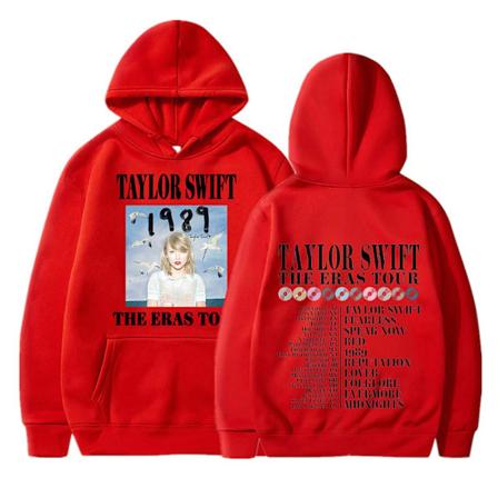 Taylor Swift the eras tour genser med hettegenser for menn og kvinner rød red XXXL