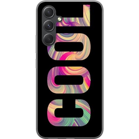 Yhteensopiva Puhelinkuori Samsung Samsung Galaxy S24+ Nykytaiteellinen typografia taiteilu sanaa LOVE nestemäisissä sateenkaariväreissä mustaa tau