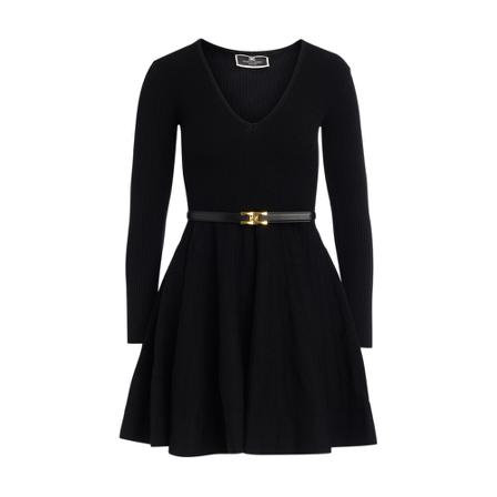 Elisabetta Franchi, Dress Zwart, Dames, Maat:L,Viscose