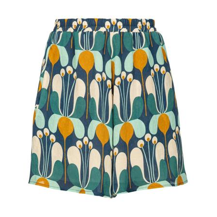Pinko Sofia Shorts Jacquard Fluid Press Fiore Liberty Blå, Dame