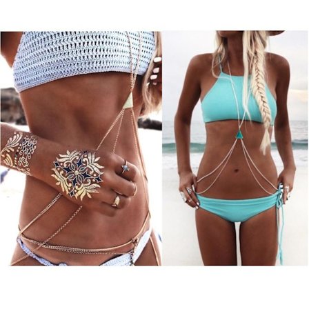 Mode smycken kroppskedjor