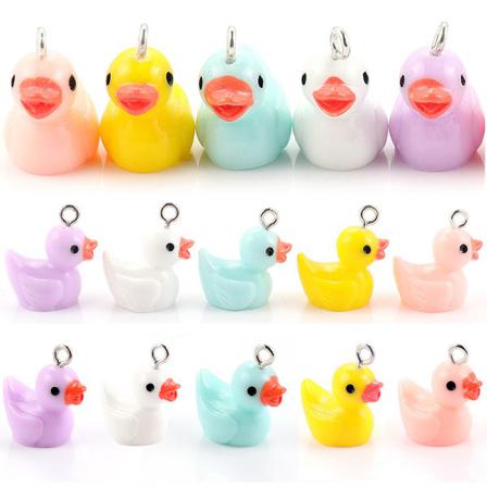 Diy 10st Duck Resin Örhängen Nyckelring Armband Pendan