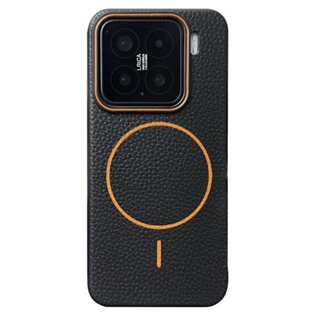 Xiaomi 15 Pro - Tunn Circle MagSafe Litchi Grain TPU fodral