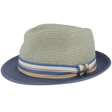 Stetson - Green - straw - Hat - Toyo Olive/Blue Trilby - Hatstore