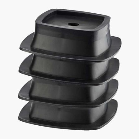 Biltema - Støttebenkloss 4-pk - Stabil Utjevningskloss for Campingvogn på Mykt Underlag, Stabelbar, Ingen Verktøy Kreves