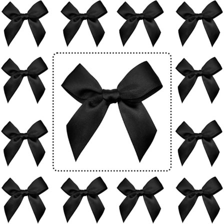 (200 st) Presentband, Små Band för DIY-Hantverk, Handgjorda Dekorativa Band (Svart)