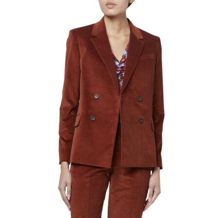 PS By Paul Smith Double-Breasted Cotton Corduroy Blazer , Rood , Dames , Maat: M