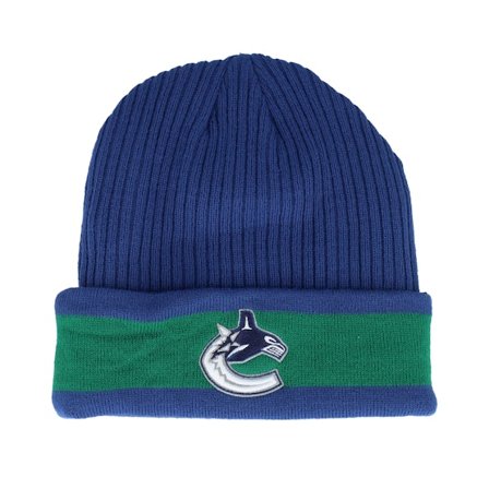 Fanatics - NHL Blauw cuff Beanie - Vancouver Canucks Beanie Blue/Kelly Green Cuff @ Hatstore
