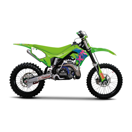 Blackbird Retro Decal Kit + Sadle - Kawasaki KX 250 2003-2008