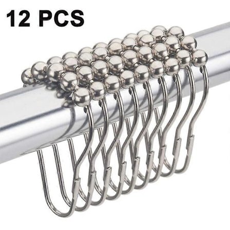 Duschdraperikrokar, rostbeständiga duschdraperikrokar i metall f [DB]