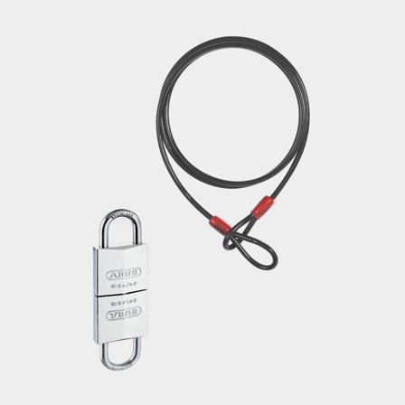 Låsepakke med låsekabel ABUS Cobra (180 cm x Ø12 mm) & hængelås ABUS 84IB/50 (50 mm x Ø7 mm)