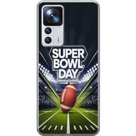 Yhteensopiva Puhelinkuori Xiaomi 12T Super Bowl Day juliste, jossa amerikkalainen jalkapallo valaistuksella varustetulla areenalla dramaattisessa urhe