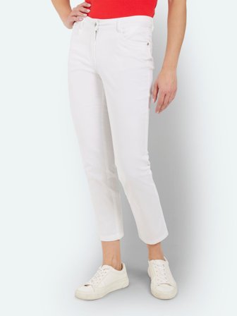 BRANDTEX - Madelaine Bukser - Hvid - Straight Fit
