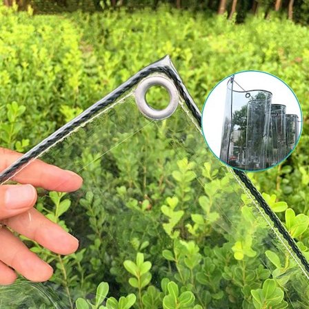 Industriella presenningar Transparenta presenningar med öljetter, förtjockade vattentäta plasttransparenta presenningar, hållbara PVC-pergola-uteplats