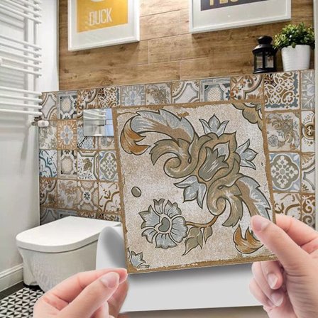 Imitasjon Vintage Fargerike Fliser Flis Klistremerke DIY Vegg Klistremerke Wat