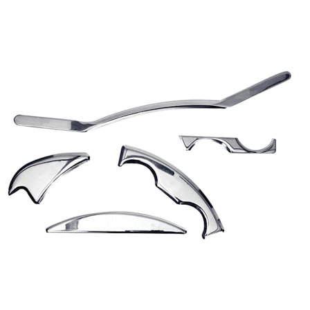 5 stk. Massasjeverktøy i rustfritt stål for vevsterapi og muskelmassasje, avslapning for hele kroppen