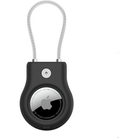 Apple AirTag Sikker Holder med Trådkabel - Holdbar, Ridsefast AirTag Etui med Allen Nøgle Låsesystem, Pr