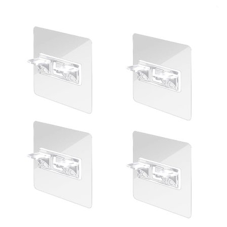 Selvklæbende hyldebeslag til hylder 4-pak Transparent