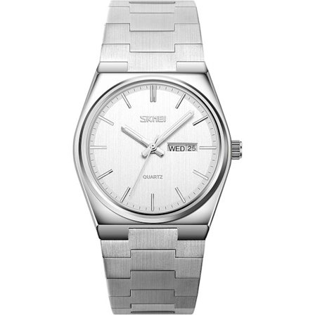 Mångsidig Herrklocka med Stållänk Kalender Vecka Herr Business Vattentät Klocka Rostfritt Stål Minimalistisk Klocka