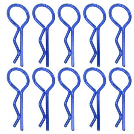 10 st RC Bil Kaross Klämmor RShape Metall Kaross Pins för 1/5 1/6 1/8 1/10 RC Bil (Blå)