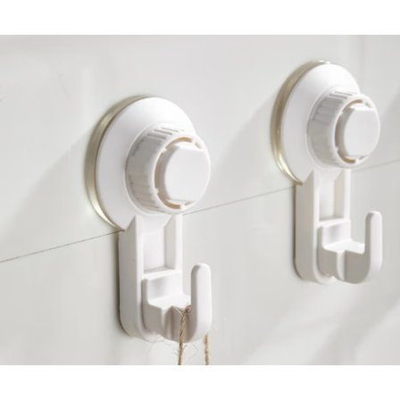 Hvid 2 stk. sugekop krog punch fri vakuum stærk bøjle krog