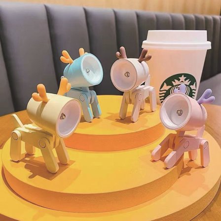 Sød Bordlampe, Dyreformet LED Natlampe med Telefonholder