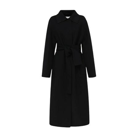 Jil Sander Belted Coats Sort, Dame Uldfrakker