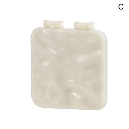 IC Mini fyrkantig sminkspegel Bärbar handspegel liten dubbelsidig Vit C