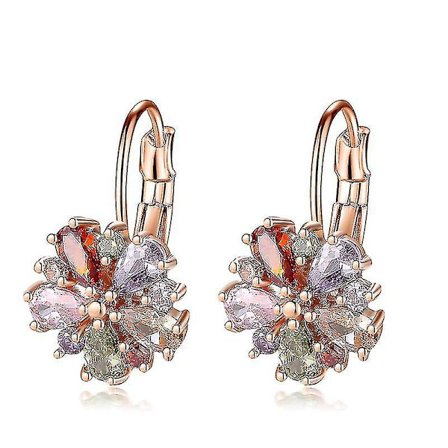 Örhängen i miljövänlig zirkon med roséguldplätering för bal