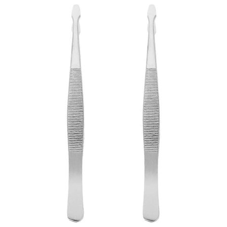 2 stk. Stempelpincet i rustfrit stål, præcisionspincet i metal til frimærkesamlere, pincet til øjenbrynshår, til frimærketilbehør