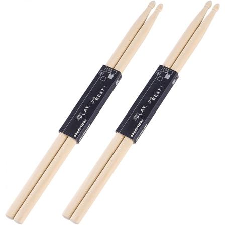 2 paria rumpukapuloita 5A Classic Maple Wood Drumsticks Wood Tip Drumstick aikuisille lapsille ja aloittelijoille