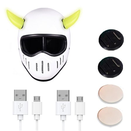 2 kpl Kypärän Light Up Devil Horns Ladattava pikakiinnitysalustalla ja teipeillä pyöräkypärään Moottoripyöräkypärään (kypärä ei sisälly)