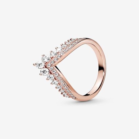 Pandora - Princess Wishbone Ring - 14k roséguldpläterad