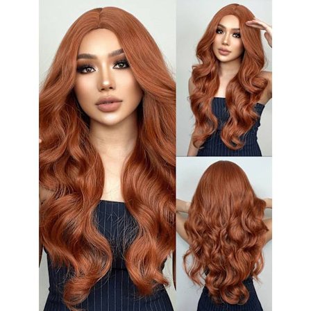 Kvindeparyk - Lange naturlige bølgede parykker