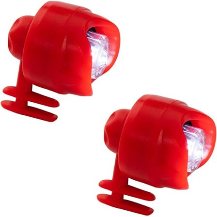 Skolampa (röd), 2-pack skodekoration, upplyst litet ljus