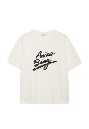 Anine Bing Jaylin Tee Signature T-shirts Dam Vit MEDIUM