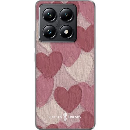 Kompatibel Mobilcover til Xiaomi Xiaomi 14T Pro Cactus and Friends - Blush Paper Hearts