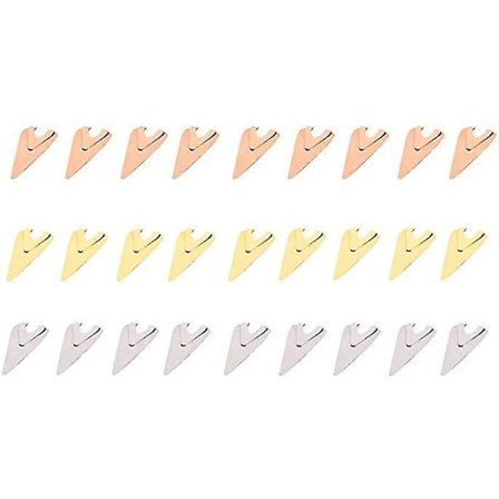 Metal Bogmærke 36 stk. Trekant Bogside Markering Kontor Papirclips