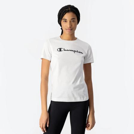 Champion, 114911-Ww 001 Crewneck T-Shirt Wit, Dames, Maat:L