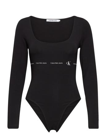 Repeat Logo Square Neck Ls Body Black Calvin Klein Jeans