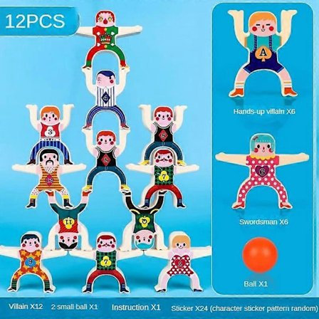 Balance Block Tetra Tower Kid Stack Attack Spillbrett Byggepuslespill Stabling Montering Klosse Pedagogisk Leke for Barn[D]