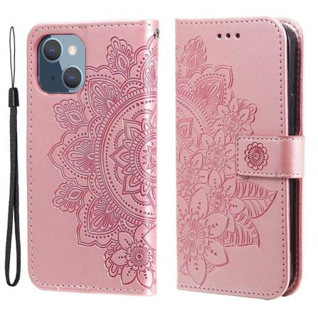 Skalo Iphone 13 Mini Mandala Plånboksfodral - Rosa Rosa