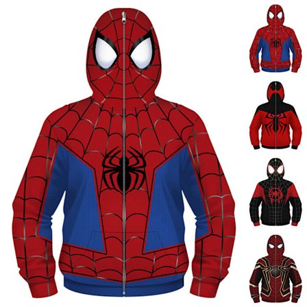 Spiderman Into the Spider Verse iles orales Cosplay hættetrøje til børn .i