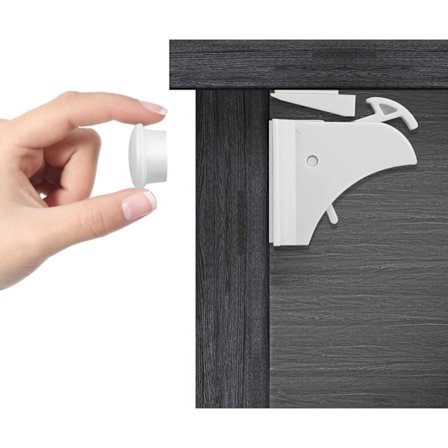 Barnesikring Skapdørstopper (8 låser + 2 nøkler), Skuffeblokk