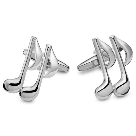 Kleos | Srebrzyste spinki do mankietów nuty dla mężczyzn