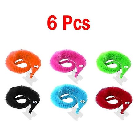 12/24 stk. Twisty Worm Magic Legetøj Party Favors Fuzzy Worm På En Snor Jule Halloween Troldmand Nye Mærkelige Trick Legetøj Kompatibel Med Børn -ES